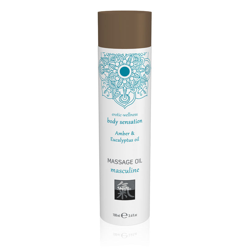 SHIATSU Massage Oil 100 ml - Masculine Amber & Eucalyptus Scented Massage Oil