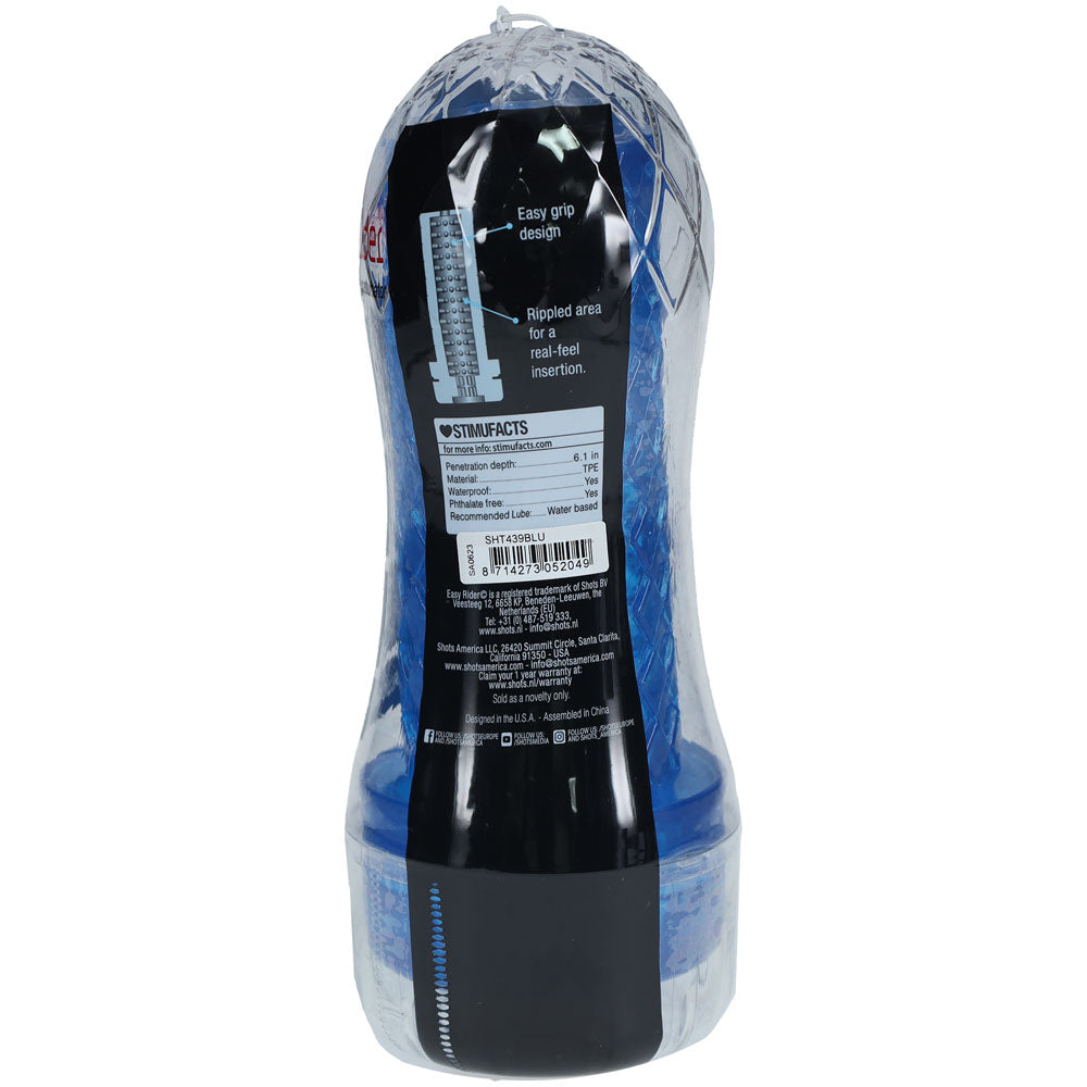 SHOTS Easy Rider - Blue Compact Masturbator > Sex Toys For Men > Masturbators > Manual