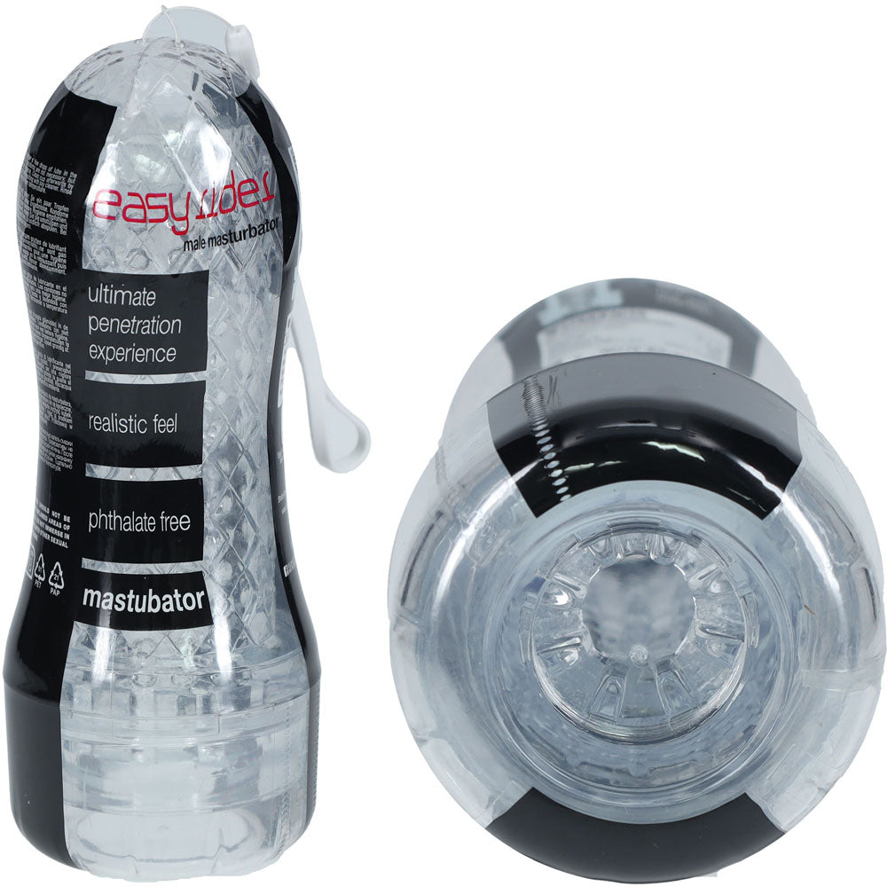 SHOTS Easy Rider - Waterproof Male Masturbator Clear > Sex Toys For Men > Masturbators > Manual
