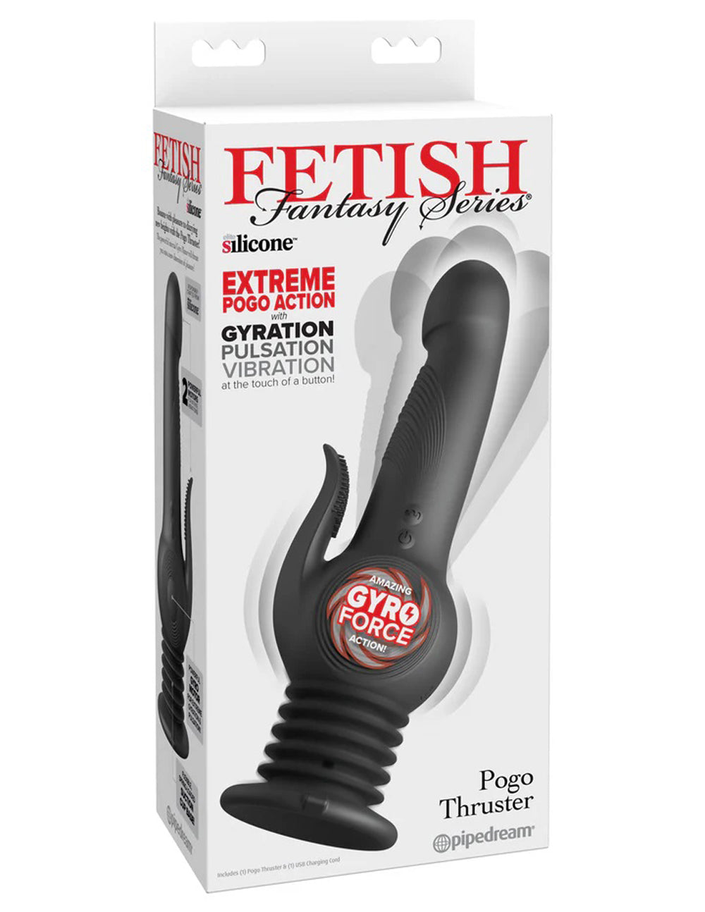 Fetish Fantasy Series Pogo Thruster 23.5 cm Gyrating Rabbit Vibrator Black Black > Vibrators > Ladies > Rabbit Multi