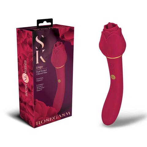Secret Kisses Rosegasm Lingo 20.3cm Dual-ended Stimulator Red STIMULATORS