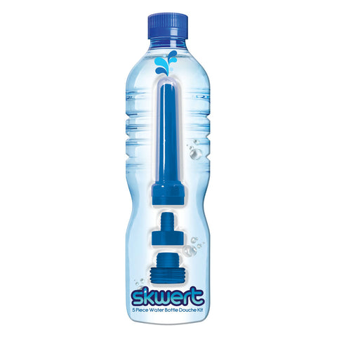 Skwert 5 Piece Water Bottle Douche Kit for Portable Cleansing Blue Douches