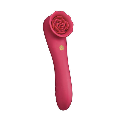 Secret Kisses Rosegasm Rose Quake – Waterproof USB Rechargeable Dual Ended Tapping Vibrator 18.8 cm > Sex Toys For Ladies > Rose Stimulators