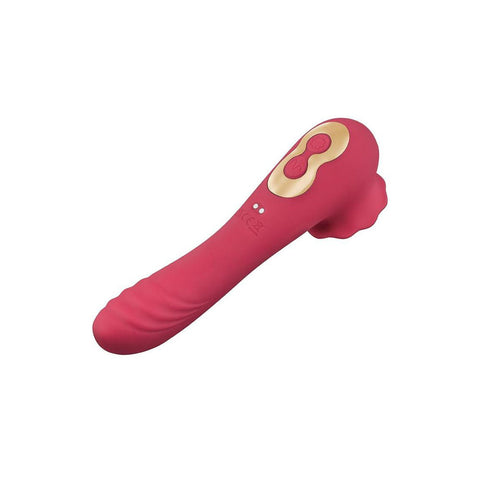 Secret Kisses Rosegasm Rose Quake – Waterproof USB Rechargeable Dual Ended Tapping Vibrator 18.8 cm > Sex Toys For Ladies > Rose Stimulators