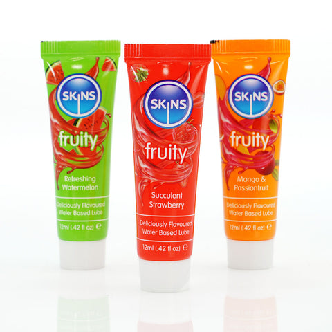 Skins Fruity Tubes 12ml Watermelon Strawberry Mango Lubricants Flavoured Lube
