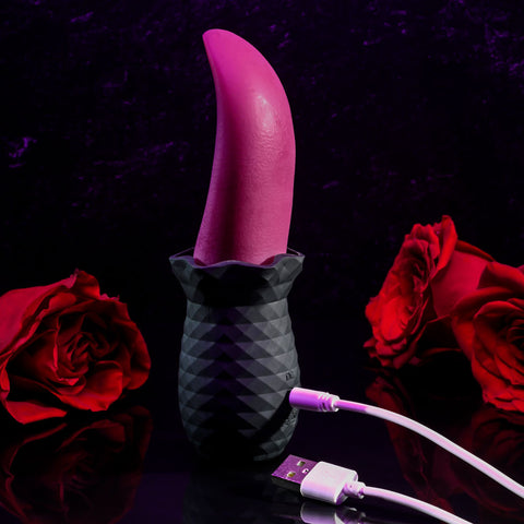 Selopa Tongue Teaser 14.8cm Black USB Rechargeable Vibrating Stimulator Vibrators