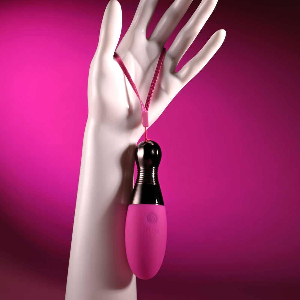 Selopa Vibrating Egg with Chrome Handle - Pink 11.9cm > Sex Toys For Ladies > Vibrating Eggs