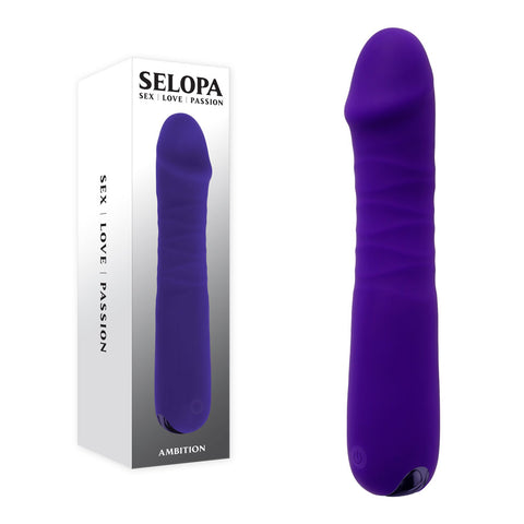 Selopa Ambition - 17 cm Usb Rechargeable Thrusting Vibrator Purple Vibrators