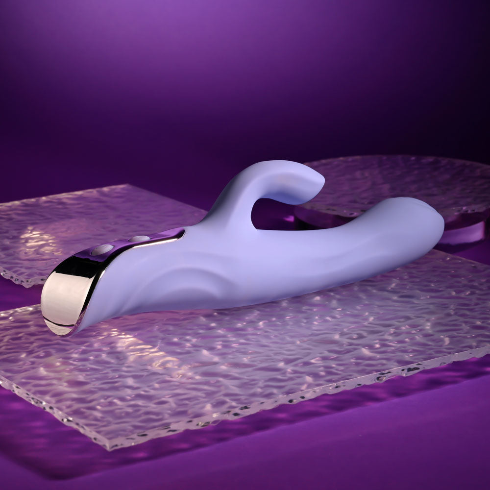 Lavender Love 9.18 Inch Waterproof Dual Motor Flexible Rechargeable Vibrator > Vibrators > Ladies > Rabbit