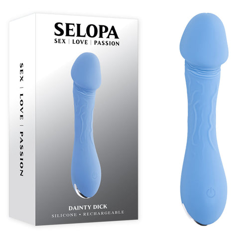 Dainty Dick Slim Silicone (Pink) – Slim Silicone Vibrator Blue Vibrators