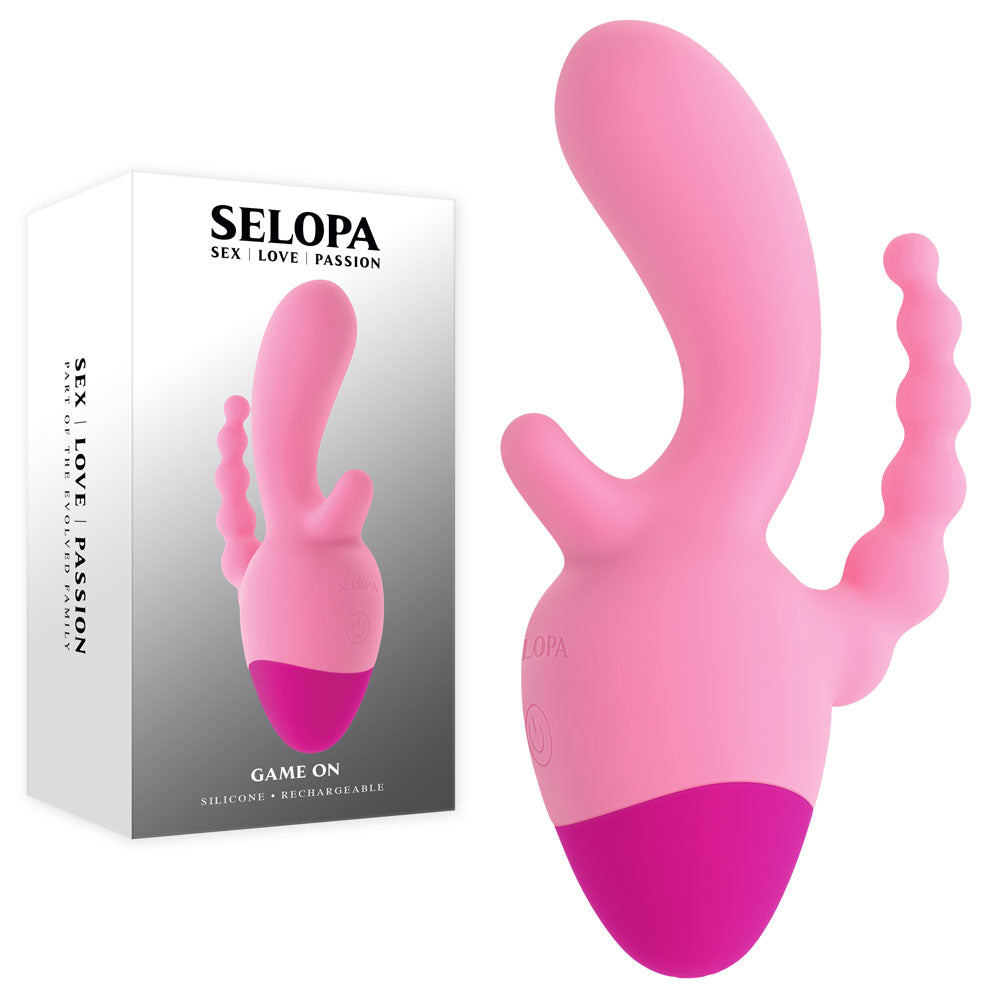 Selopa Game On – Usb Rechargeable 3-Point Mini Vibrator Pink STIMULATORS