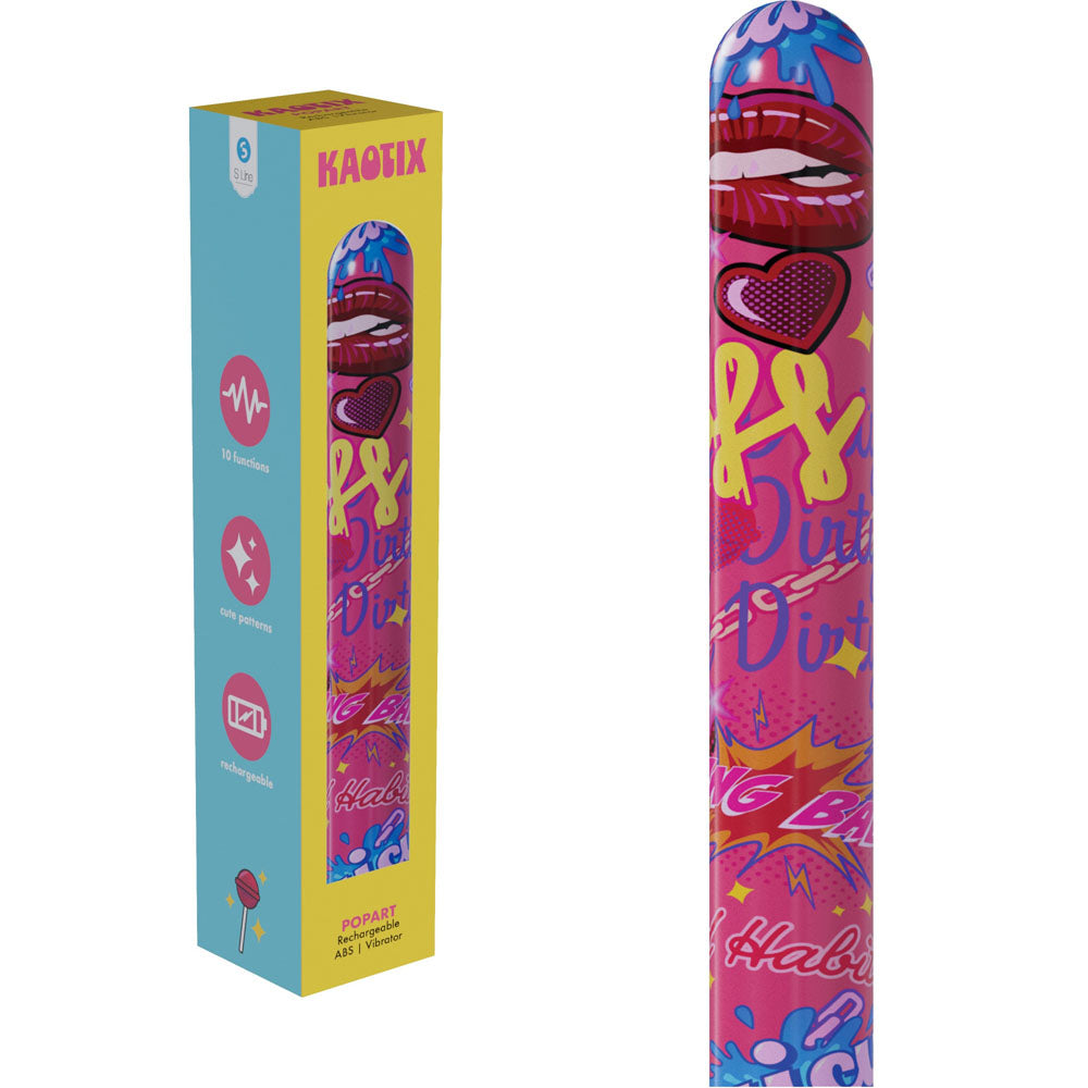 S-Line Kaotix Pop Art – USB Rechargeable 17.8 cm Vibrator Pink > Vibrators > Standard Vibrators Main image
