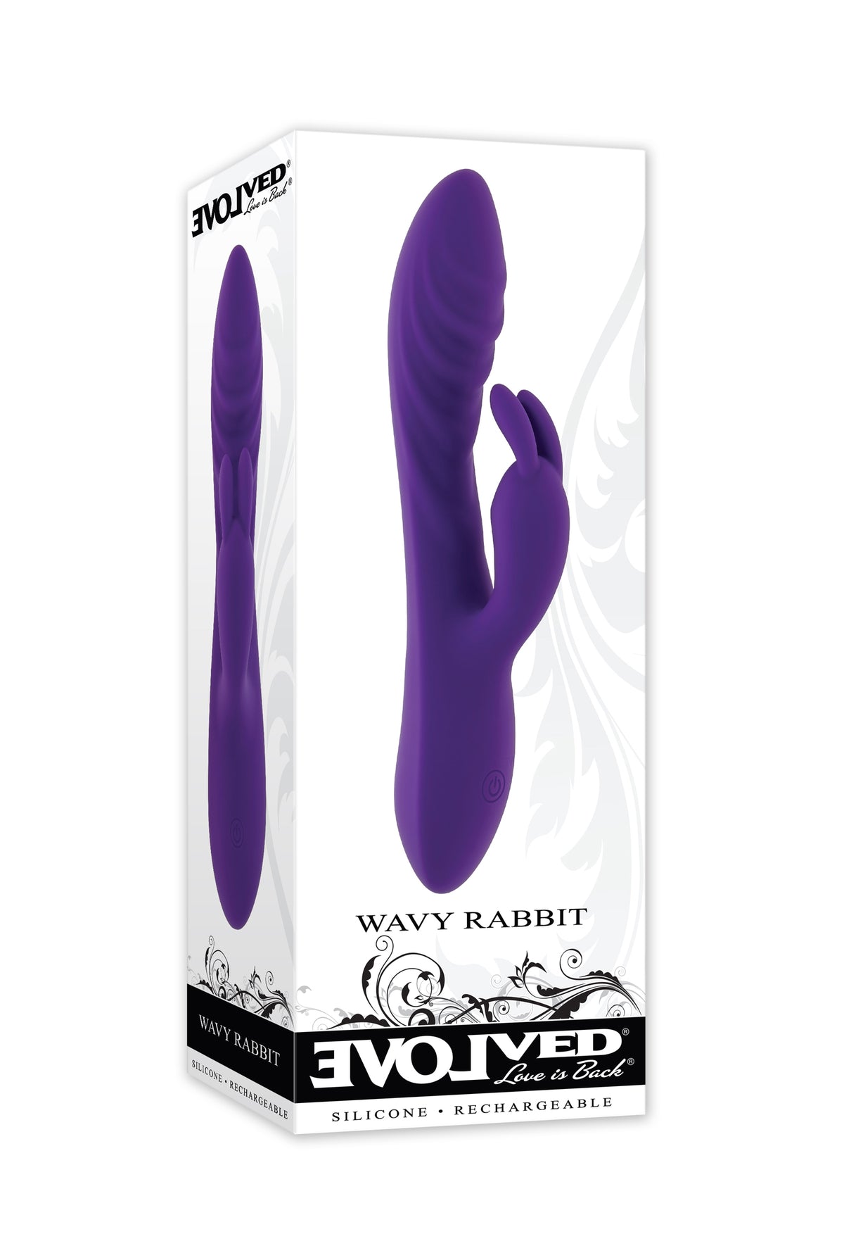 Evolved Wavy Rabbit Vibrator 20.6cm Silicone Purple > Vibrators > Ladies > Rabbit