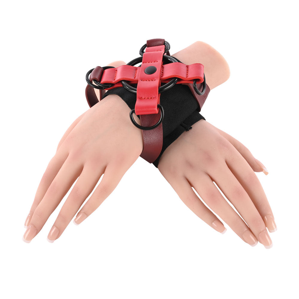 S&M Exs & Ohs Cross Cuffs (Black) – Restraints Secondary image