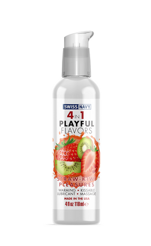 Playful Flavours 4 In 1 Strawberry/Kiwi Pleasure 4oz/118ml Flavoured Lube