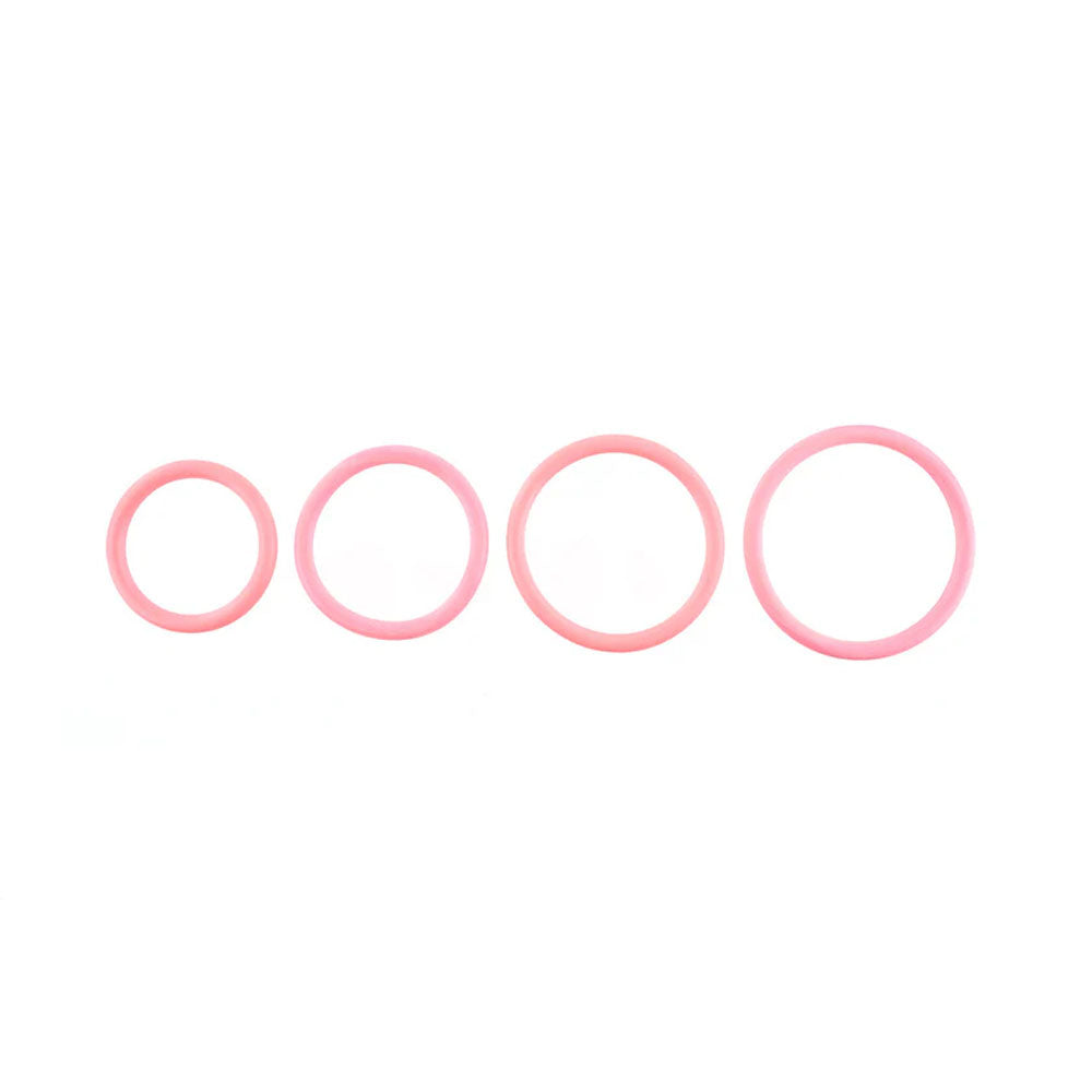 Sportsheets Rubber O-Rings (Coral) – Latex-Free Stretchy Cock Ring Set 4 Pack > Cock Ring > Sets Main image
