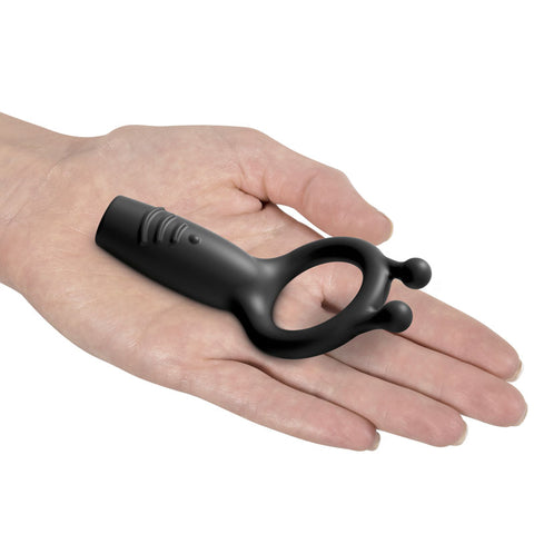 Sir Richards Vibrating Silicone Super C-Ring 4.8 Inch Grey Rechargeable Cock Rings Vibrating