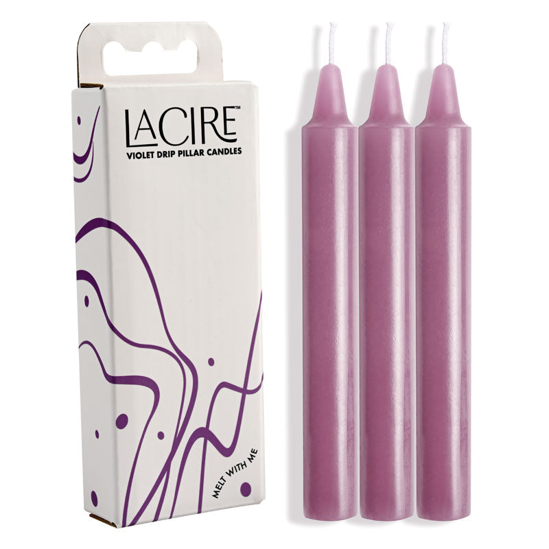 LaCire Drip Pillar Candles - Violet 90 Minutes Burn Time Purple > Candles > Drip