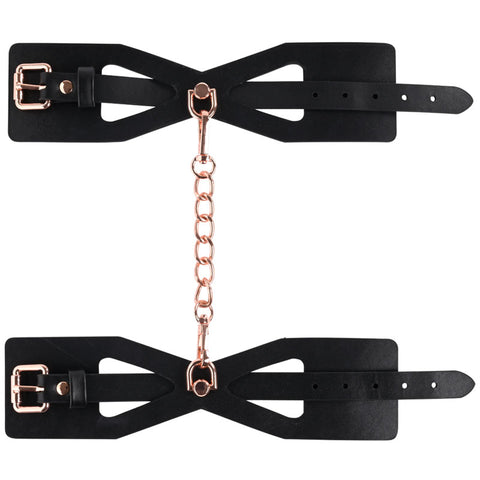 Sex & Mischief Brat Handcuffs in Rose Gold and Black > Bondage Gear > Restraints