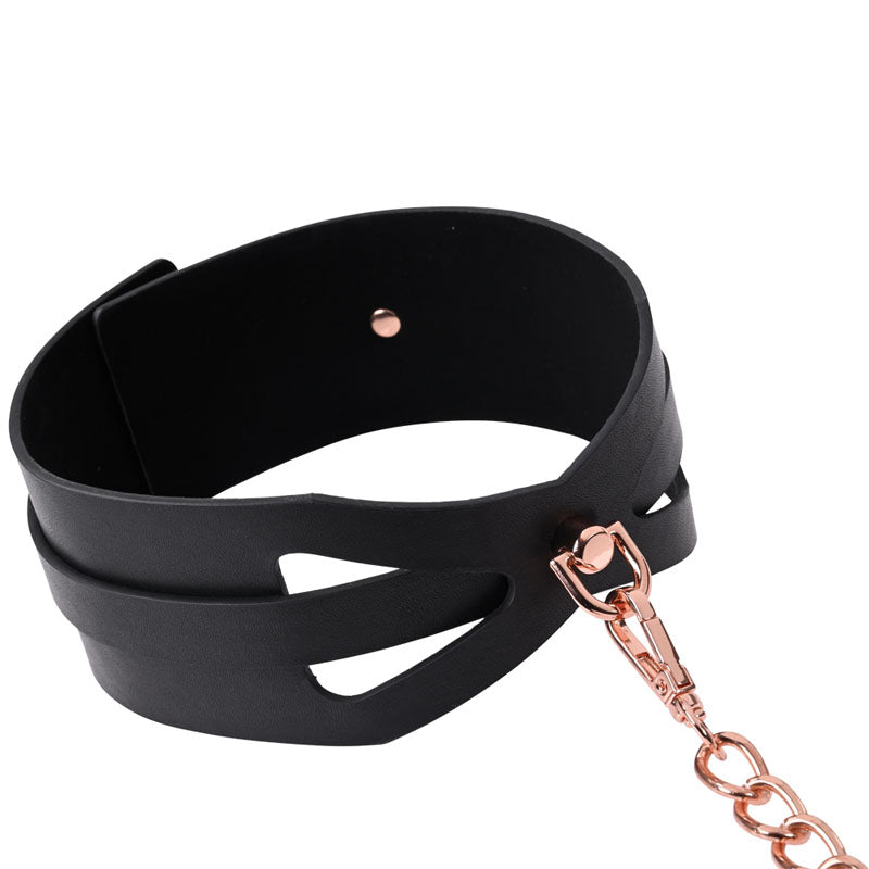 Sex and Mischief Brat Collar and Leash – Rose Gold Chain Restraint Set Secondary image