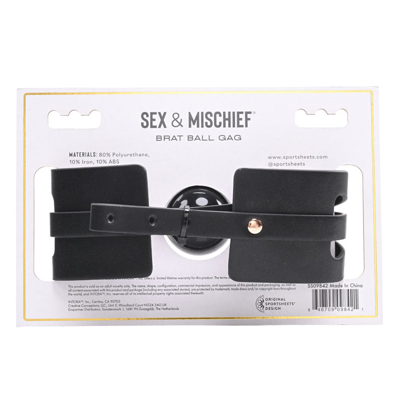 Sex & Mischief Brat Ball Gag with Adjustable Strap Gags