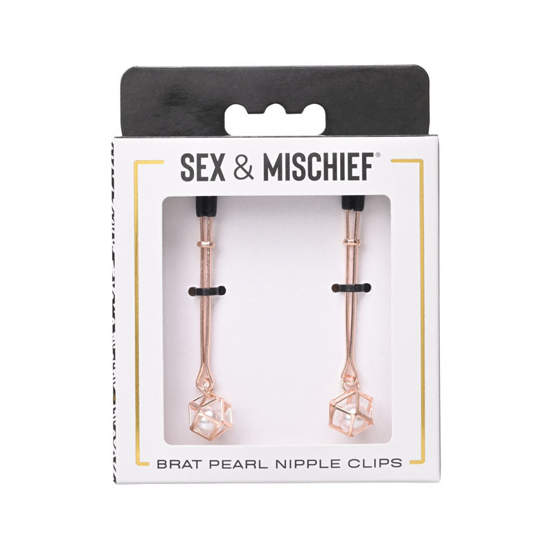 Sex & Mischief Brat Pearl Adjustable Nipple Clips – Set of 2 Clips > Sex Toys > Nipple Clamps