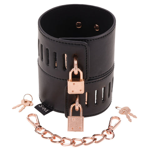 Sex & Mischief Brat Locking Cuffs - Rose Gold Hand Cuffs Restraints