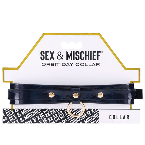 Sex and Mischief Orbit Day Collar in Rainbow Pearlescent Faux Leather > Bondage Gear > Collars