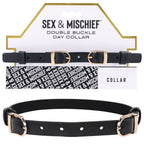 Sex and Mischief Double Buckle Day Collar Black > Bondage Gear > Collars & Leashes