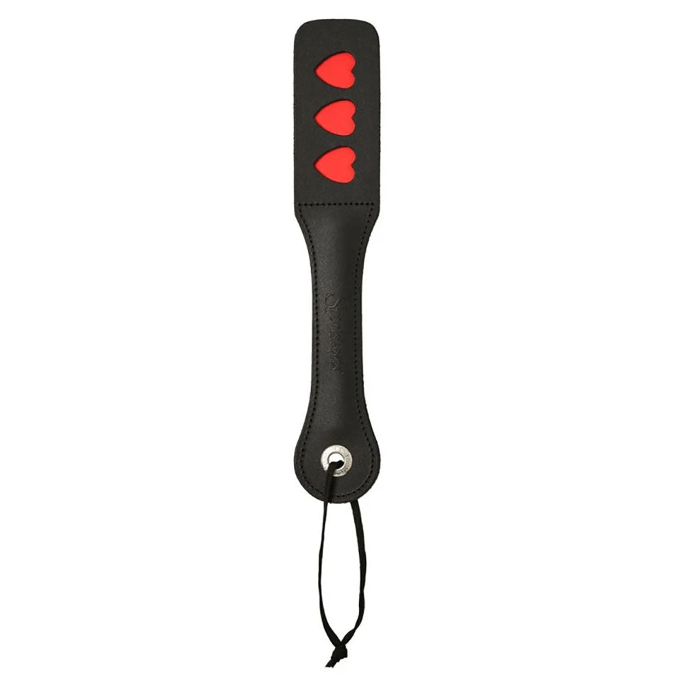 Sex And Mischief Heart Paddle – Split Surface Design Paddle Black > Bondage Gear > Paddles