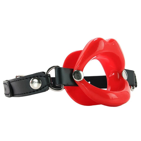 Sex & Mischief Silicone Lips Mouth Gag - Adjustable 63.5 cm Strap Gags