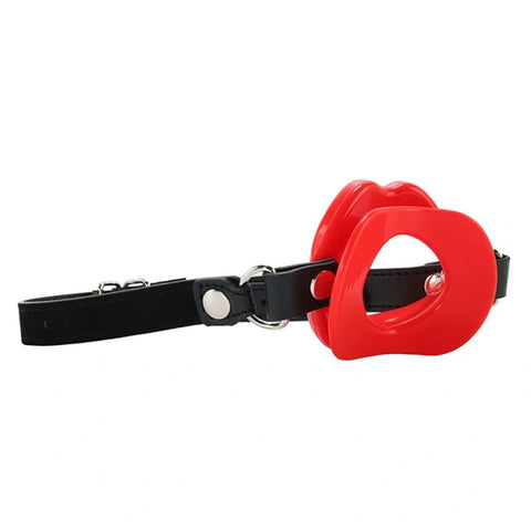 Sex & Mischief Silicone Lips Mouth Gag - Adjustable 63.5 cm Strap Gags