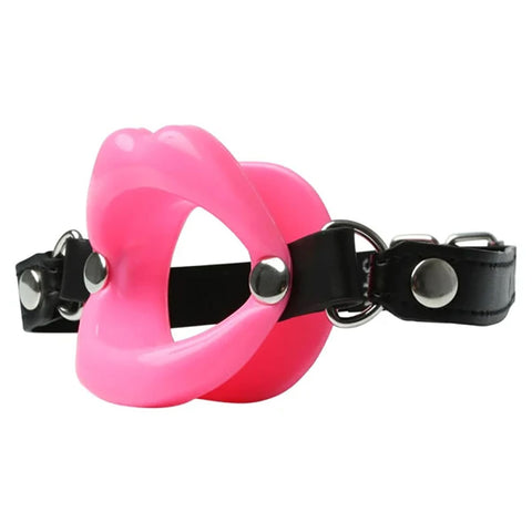 Sex & Mischief Silicone Lips Mouth Gag - 63.5 cm Strap Gags