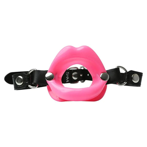 Sex & Mischief Silicone Lips Mouth Gag - 63.5 cm Strap Gags