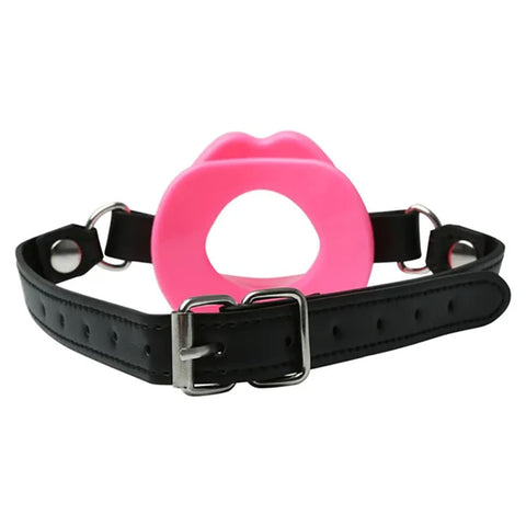 Sex & Mischief Silicone Lips Mouth Gag - 63.5 cm Strap Gags