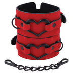 Sex & Mischief Amor Handcuffs in Red Vegan Leather > Bondage Gear > Restraints