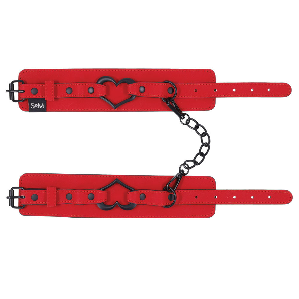 Sex & Mischief Amor Handcuffs in Red Vegan Leather > Bondage Gear > Restraints