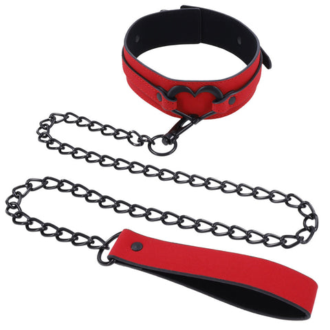 S&M Amor Heart Collar and Leash (Red) – Luxury Collar and Leash Set > Bondage Gear > Collars & Leashes