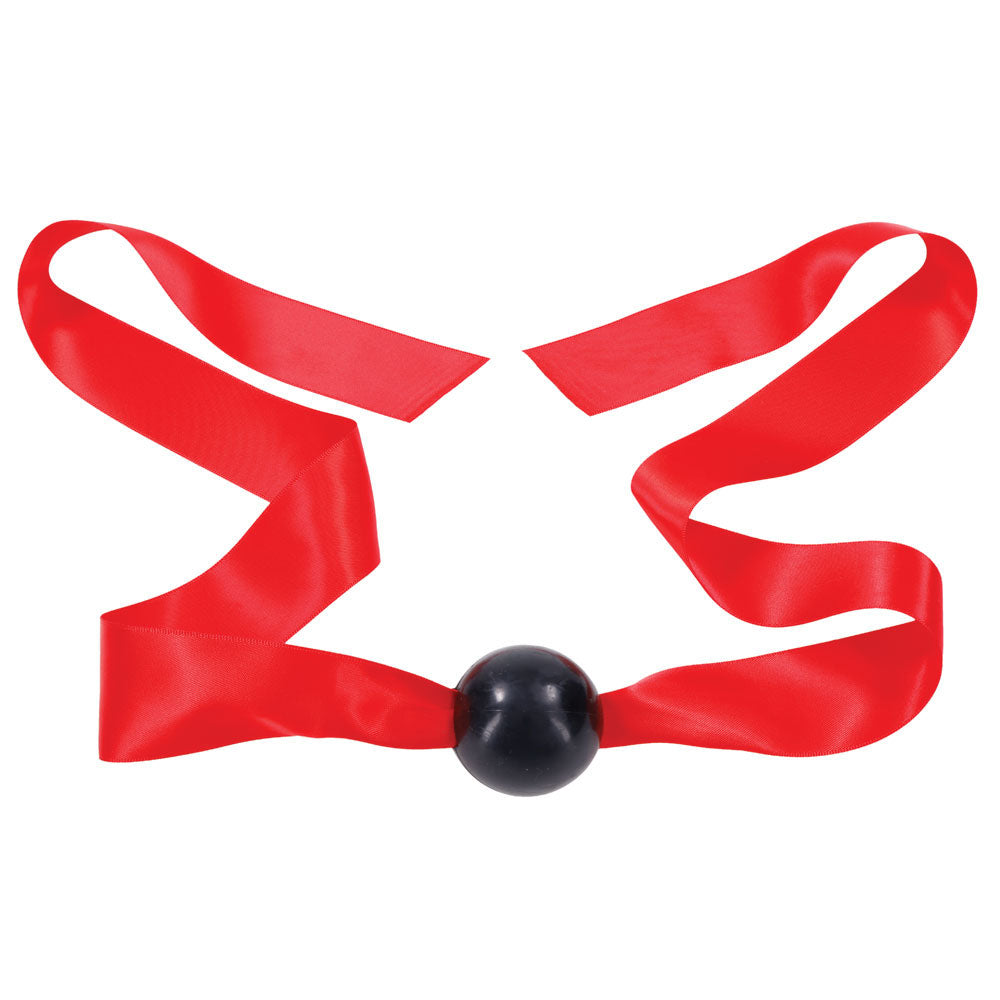 Sex & Mischief Amor Satin Ball Gag With Ribbon Drop Secondary image