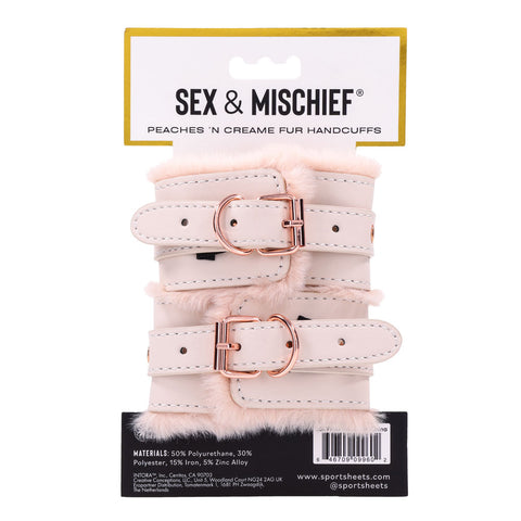 Sex and Mischief Peaches and Cream Fur Handcuffs > Bondage Gear > Restraints