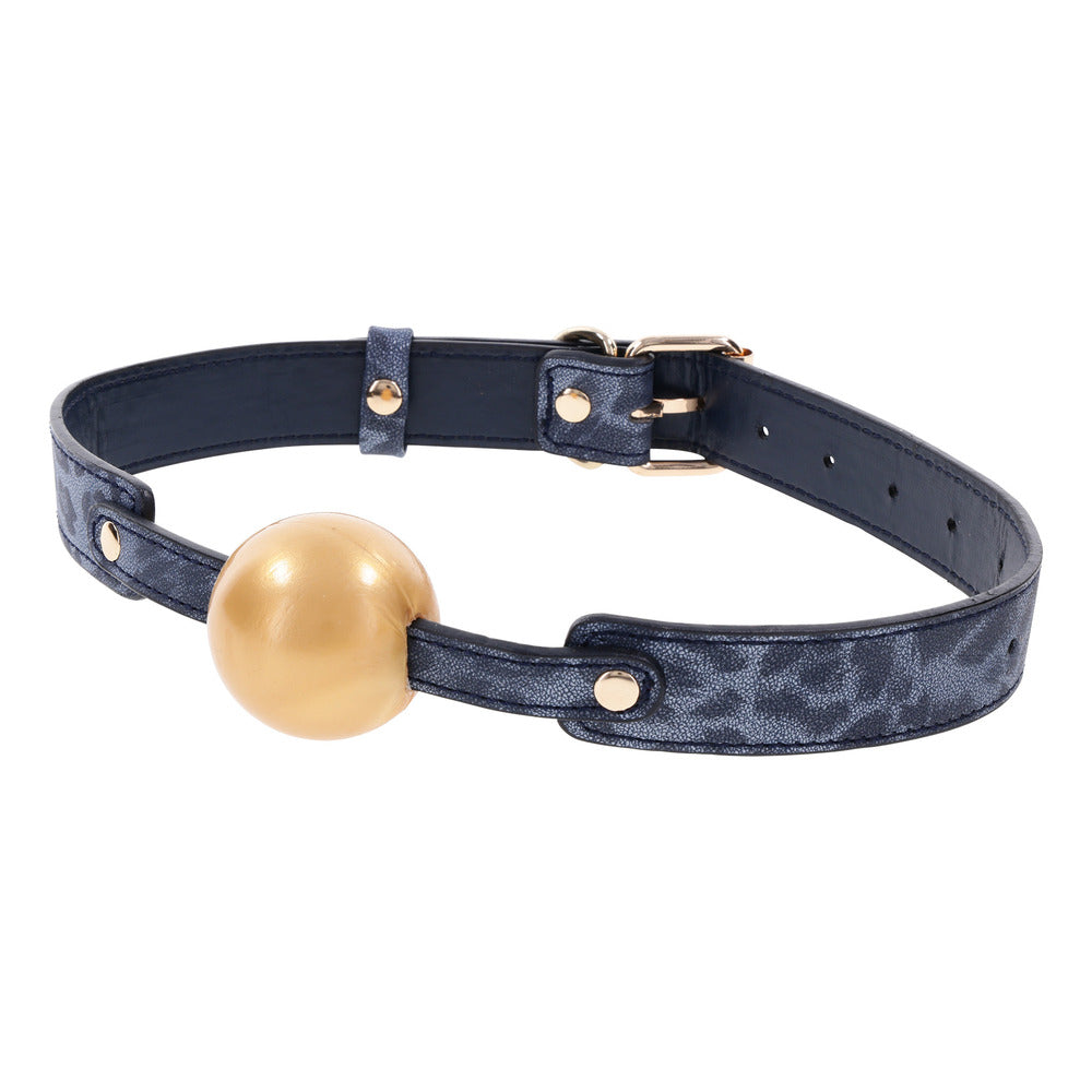 Sportsheets Cougar Ball Gag (Blue and Gold) – Luxury Ball Gag Secondary image