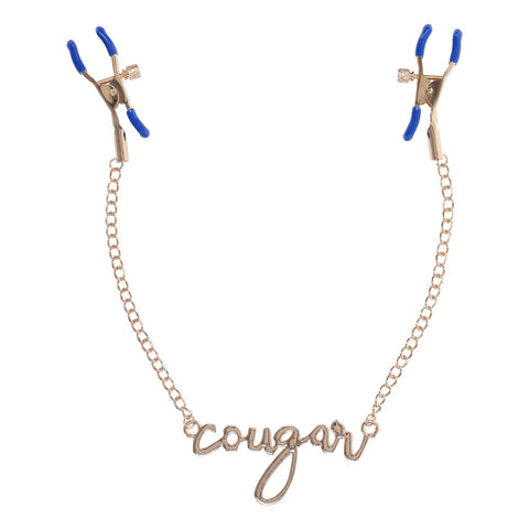 Sex & Mischief Cougar Nipple Clamps with 33 cm Gold Chain Nipple Clamps