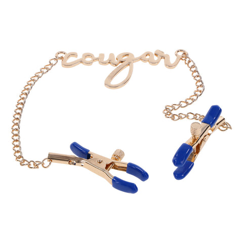 Sex & Mischief Cougar Nipple Clamps with 33 cm Gold Chain Nipple Clamps