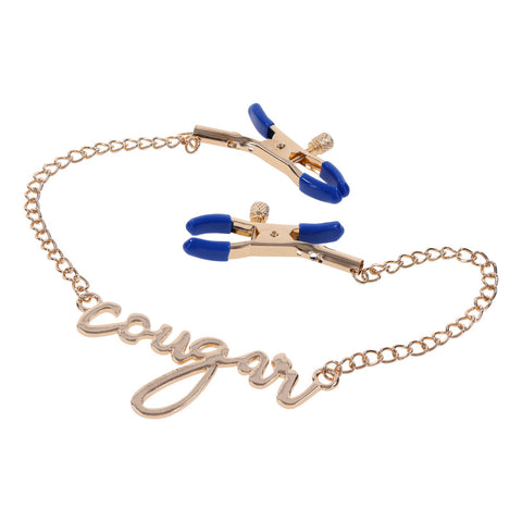 Sex & Mischief Cougar Nipple Clamps with 33 cm Gold Chain Nipple Clamps