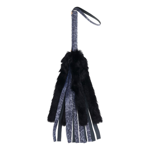 Sex & Mischief Cougar (Navy/Black) – Luxury Faux Fur Flogger Whip Blue > Bondage Gear > Whips & Floggers