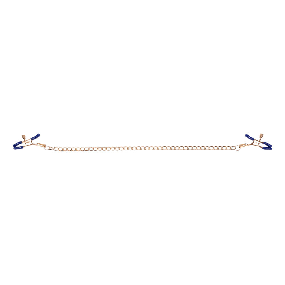 Sex & Mischief Cougar Chained Nipple Clamps (Gold) – Adjustable Tension Nipple Clamps > Sex Toys > Nipple Clamps