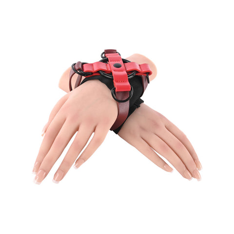 S&M Exs & Ohs Cross Cuffs - /Black Restraints > Bondage Gear > Restraints
