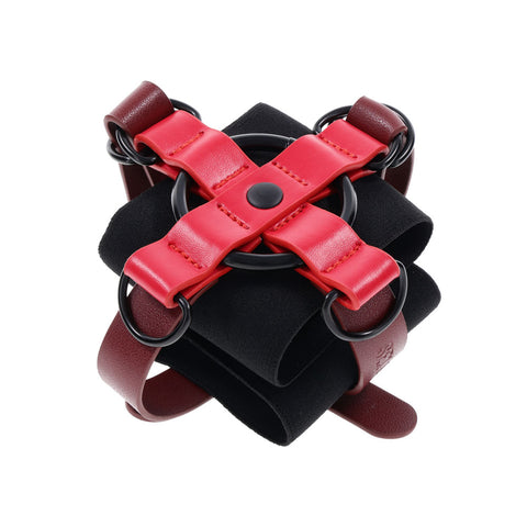S&M Exs & Ohs Cross Cuffs - /Black Restraints > Bondage Gear > Restraints