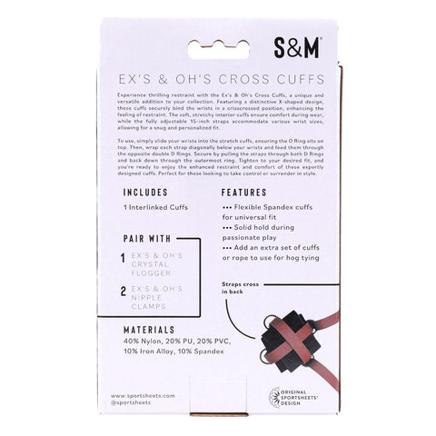 S&M Exs & Ohs Cross Cuffs - /Black Restraints > Bondage Gear > Restraints