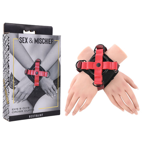 S&M Exs & Ohs Cross Cuffs (Black) – Restraints > Bondage Gear > Restraints